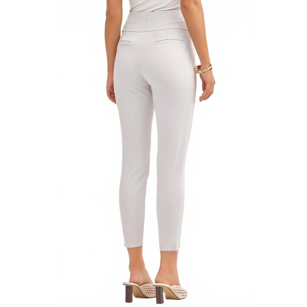 NEW DEAR SCARLETT magic high waisted skinny capri pants in pearl gray - Picture 2 of 3